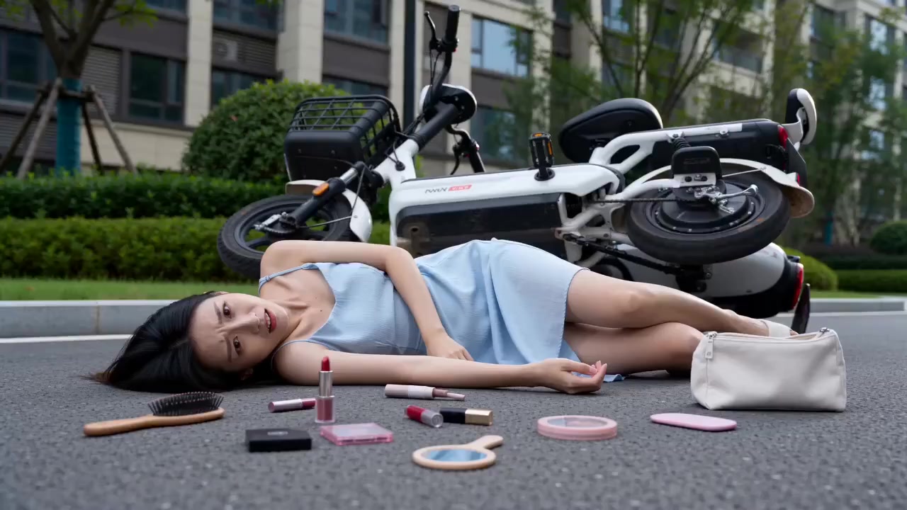 电瓶车摔倒 · 静止镜头